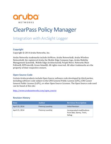 Aruba ClearPass Policy Manager C2000 Manuals .